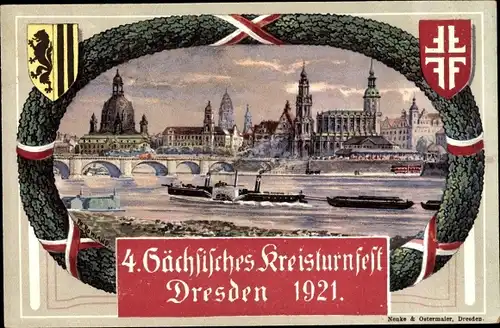 Künstler Ak Dresden, 4. Sächsisches Kreisturnfest 1921