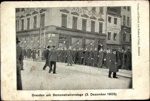 Ak Dresden, Demonstration 3. Dezember 1905