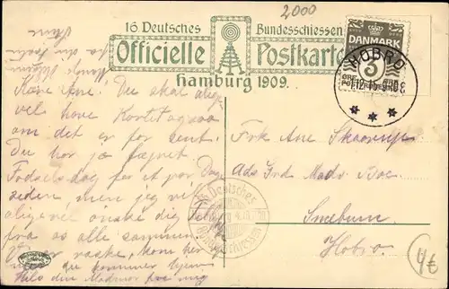 Ak Hamburg Mitte, Festhalle, 16. Deutsches Bundesschießen 1909