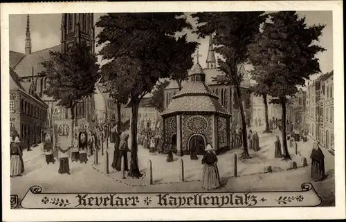 Künstler Ak Kevelaer am Niederrhein, Die Gnadenkapelle am Kapellenplatz