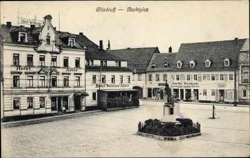 Ak Wilsdruff in Sachsen, Marktplatz, Hotel Adler