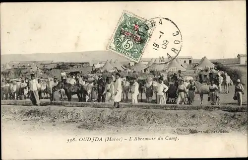 Ak Oudja Marokko, L'Abreuvoir du Camp