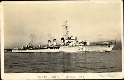 Ak Französisches Kriegsschiff, Torpilleur Brestois