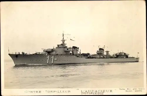 Ak Französisches Kriegsschiff, Contre Torpilleur L'Audacieux