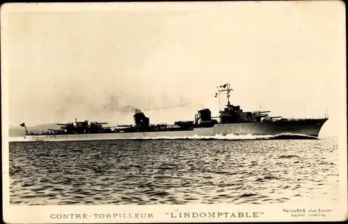 Ak Französisches Kriegsschiff, Contre Torpilleur Lindomptable