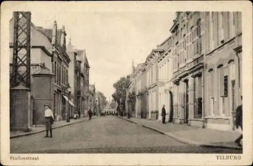 Ak Tilburg Nordbrabant Niederlande, Stationstraat