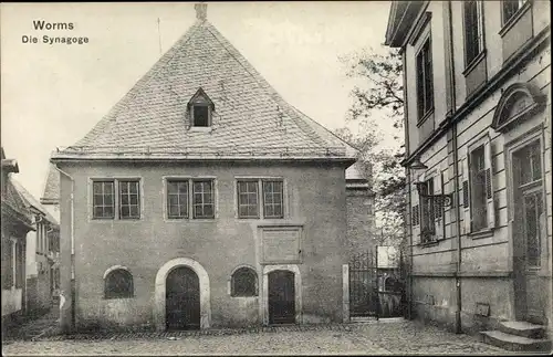Judaika Ak Worms am Rhein, Die Synagoge