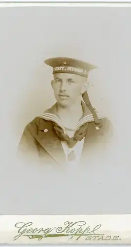 CdV Deutscher Seemann in Uniform, Werft Division, Kaiserliche Marine, Portrait