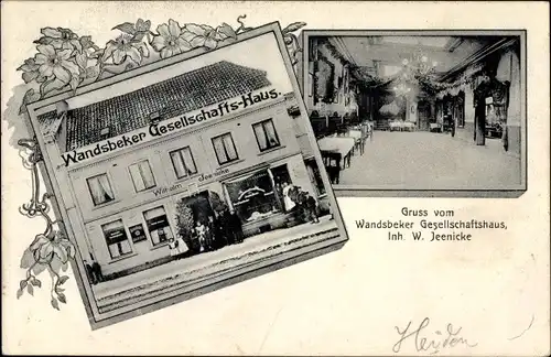 Ak Hamburg Wandsbek, Wandsbeker Gesellschaftshaus, Inh. W. Jeenicke