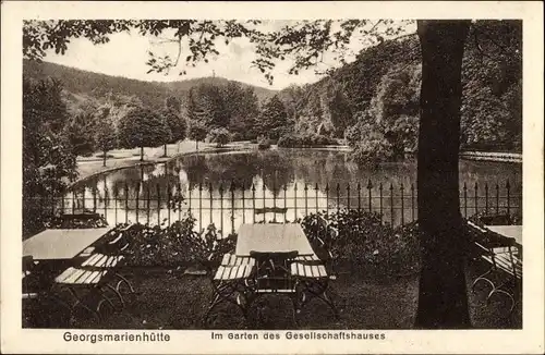 Ak Georgsmarienhütte in Niedersachsen, Im Garten des Gesellschaftshauses
