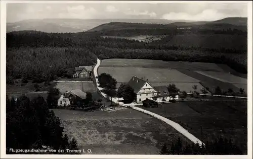 Ak Tromm Grasellenbach Bergstraße, Fliegeraufnahme vom Ort, Gasthaus und Pension, Inh. V. Keil