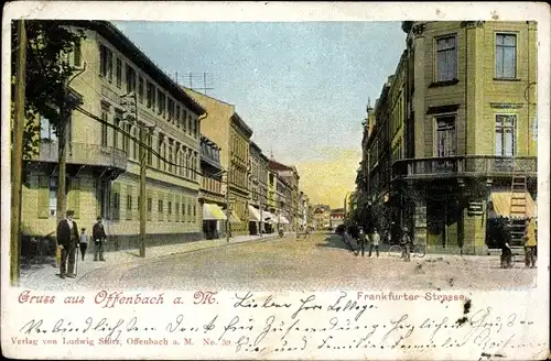 Ak Offenbach am Main Hessen, Blick in die Frankfurter Straße