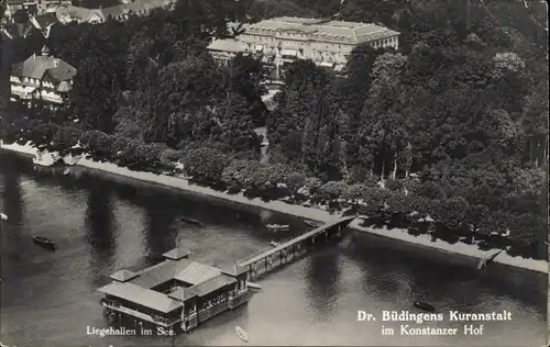 Ak Konstanz am Bodensee, Dr. Büdingens Kuranstalt, Konstanzer Hof, Fliegeraufnahme