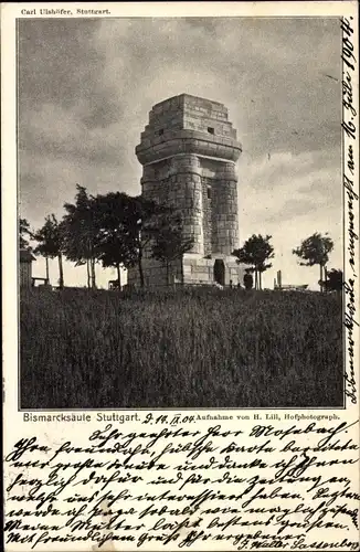 Ak Stuttgart in Baden Württemberg, Bismarcksäule