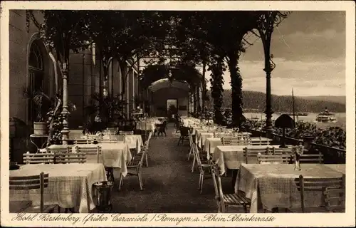 Ak Remagen im Kreis Ahrweiler, Hotel Fürstenberg, Terrasse, früher Caracciola