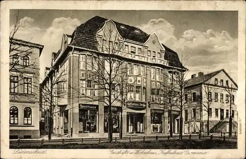 Ak Lüdenscheid im Märkischen Kreis, Geschäfts- und Wohnhaus, Kaffeehaus Germania, Sporthaus
