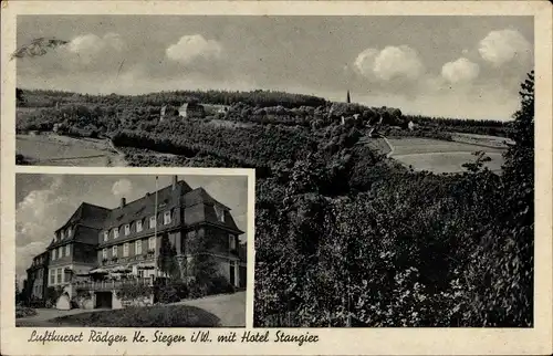 Ak Rödgen Obersdorf Wilnsdorf im Kreis Siegen Wittgenstein, Hotel Kurhaus, Bes. Oskar Stangier