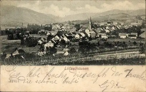 Ak Lutzelhouse Lützelhausen Bas Rhin, Panoramaansicht von Ortschaft und Umgebung