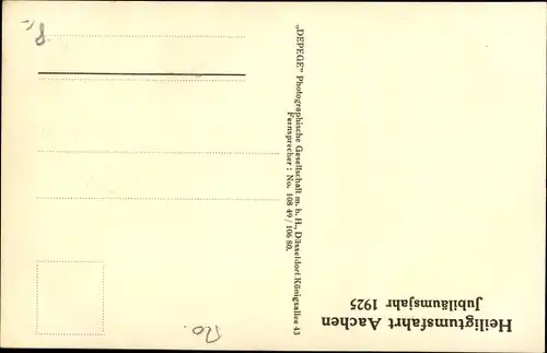 Ak Aachen in Nordrhein Westfalen, Fanfärenbläser, Kuppel des Münsters, Jubiläumsjahr 1925