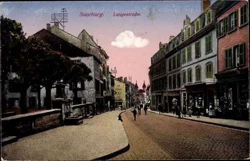 Ak Sarrebourg Saarburg Lothringen Moselle, Langestraße