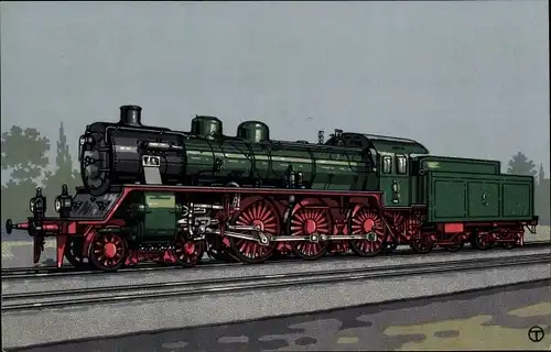 Künstler Ak 2C Dreizylinder Heißdampf Schnellzuglokomotive, S 10 2, Preuß. Staatsbahn, Hanomag
