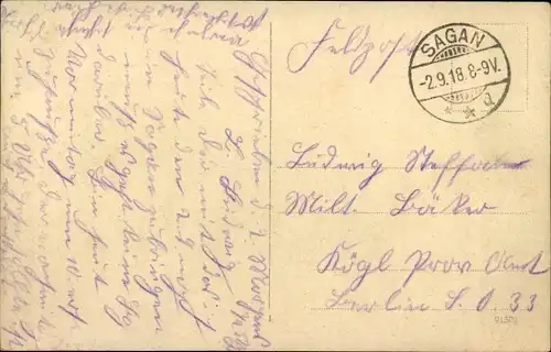 Ak Żagań Sagan Schlesien, Totalansicht