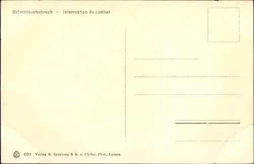 Ak Schweizer Soldaten, Gefechtsunterbruch, Trompeter, Winteransicht