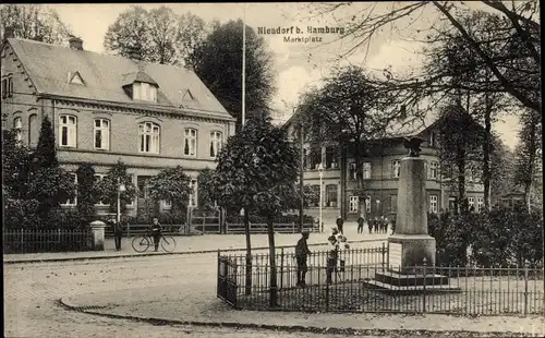 Ak Hamburg Eimsbüttel Niendorf, Marktplatz, Kriegerdenkmal