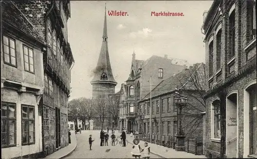 Ak Wilster in Holstein, Marktstraße, Kirchturm