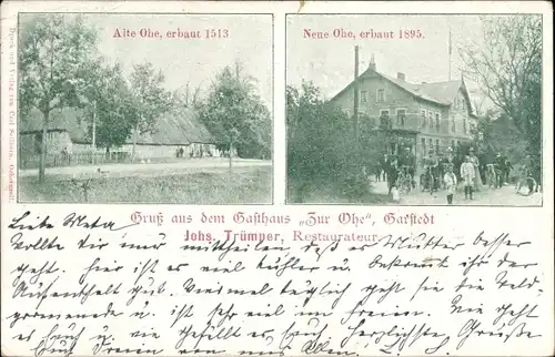 Ak Garstedt Norderstedt in Schleswig Holstein, Gasthaus zur Ohe, alte und neue Ohe