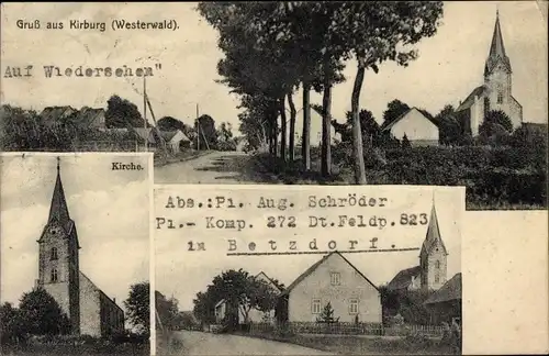 Ak Kirburg im Westerwald, Kirche, Ortsansichten