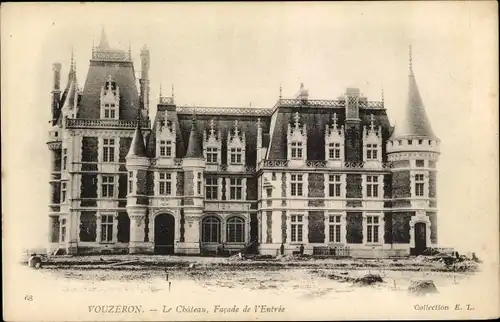 Ak Vouzeron Cher, Le Chateau, Facade de l'Entree
