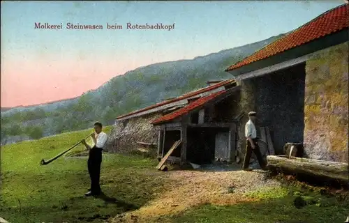 Ak Rothenbachkopf Elsass Haut Rhin, Molkerei Steinwasen, Horn