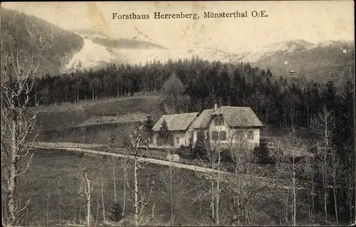 Ak Mühlbach im Münsterthal Muhlbach sur Munster Elsass Haut Rhin, Forsthaus Herrenberg