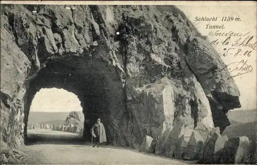 Ak Col de la Schlucht Vosges, Tunnel