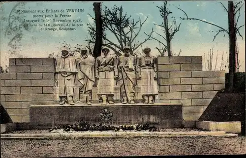 Ak Verdun Meuse, Monument aux Enfants de Verdun, Denkmal