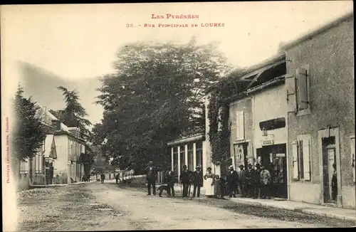 Ak Loures Barousse Hautes Pyrénées, Rue Principale