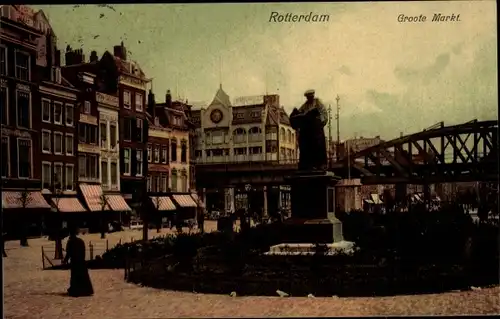 Ak Rotterdam Südholland Niederlande, Groote Markt