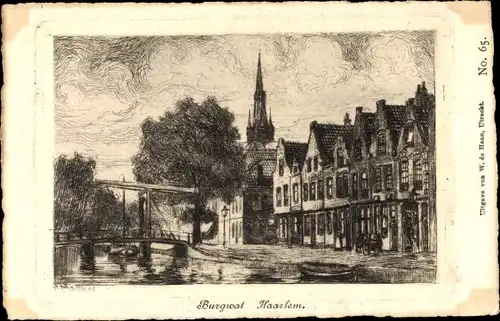 Ak Haarlem Nordholland Niederlande, Burgwal