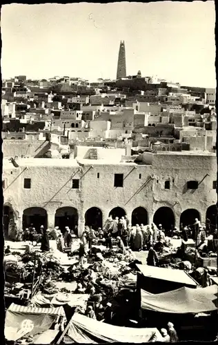 Ak Ghardaia Algerien, Vue sur le Minaret