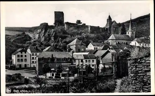 Ak Esch sur Sure Esch an der Sauer Luxemburg, Stadtansicht, Kirche