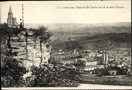 Ak Echternach Luxemburg, Chapelle St. Liboire vus de la cote d'Ernzen, Panorama