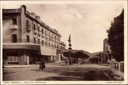 Ak Taza Marokko, Place du Commerce