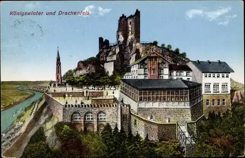 Ak Königswinter am Rhein, Drachenfels