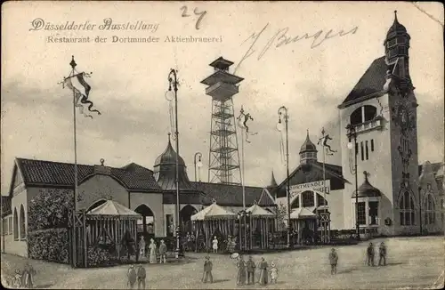 Ak Düsseldorf am Rhein, Ausstellung 1902, Restaurant der Dortmunder Aktienbrauerei