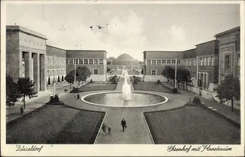 Ak Düsseldorf, Ehrenhof mit Planetarium