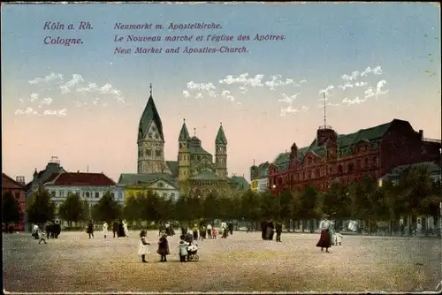 Ak Köln am Rhein, Neumarkt mit Apostelkirche