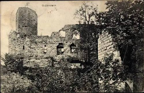 Ak Merzalben in der Pfalz, Burg Gräfenstein, Turm