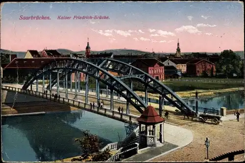 Ak Saarbrücken a.d. Saar, Kaiser Friedrich Brücke
