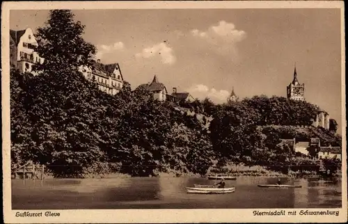 Ak Bad Cleve Kleve am Niederrhein, Kermisdahl mit Schwanenburg